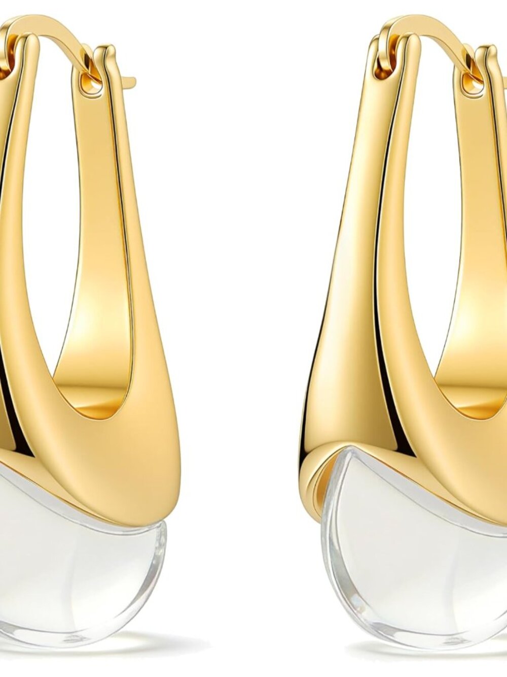 Vintage Chunky Gold Hoops Earrings for Women, Gold Dangle Drop Earrings with Bro